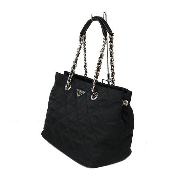 Prada Black Bag Shoulder Quilted 2WAY Chain Nylon - Picture 1 of 16